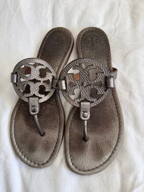 Tory Burch Pewter Miller Sandal